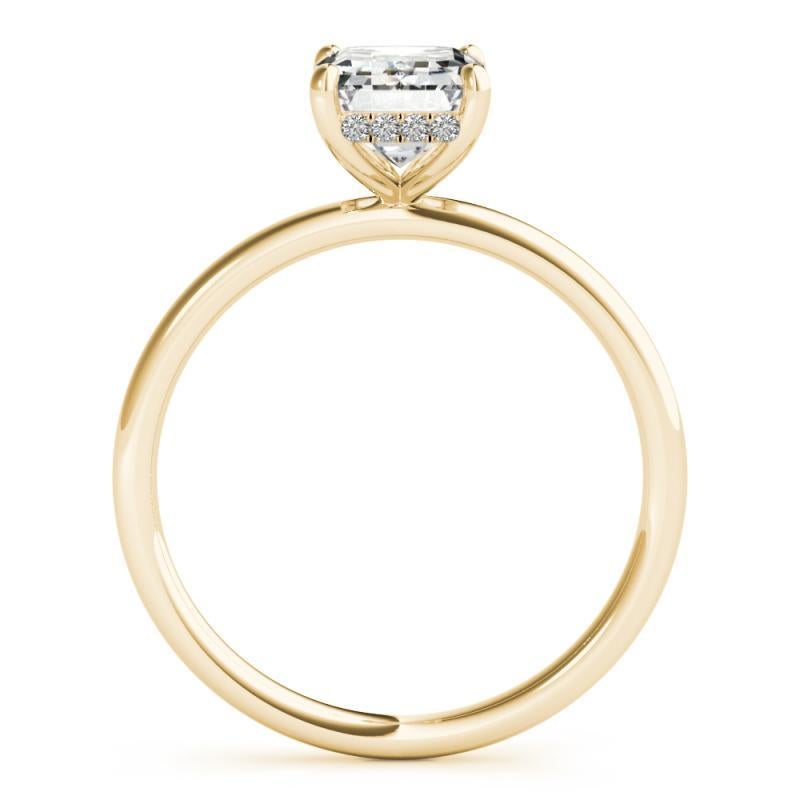 Anello con diamante solitario a forma di aureola nascosta da 0,90 carati certificato GIA In condizioni Nuovo in vendita a New York, NY