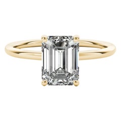 Anello con diamante solitario a forma di aureola nascosta da 0,90 carati certificato GIA