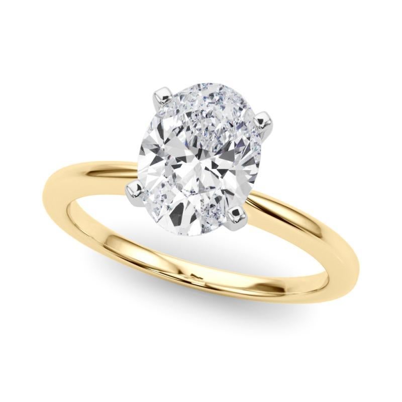 Taglio ovale Anello con diamante solitario ovale incastonato, certificato GIA, da 0,90 carati in vendita