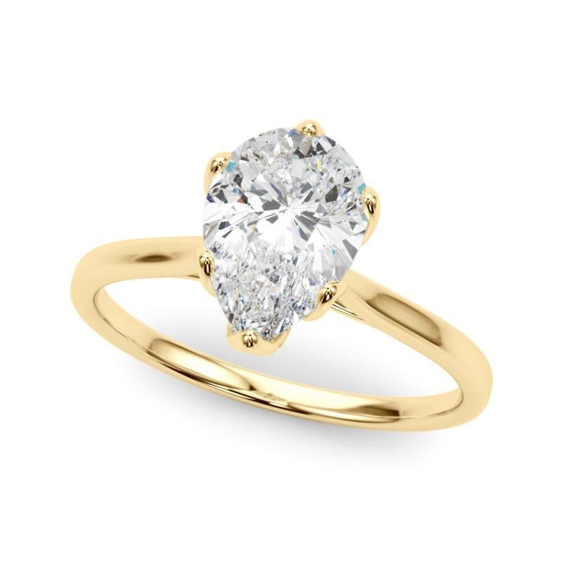GIA zertifiziert 0,90 Karat Birne Solitär Tulip Rose Diamant Ring (Tropfenschliff) im Angebot