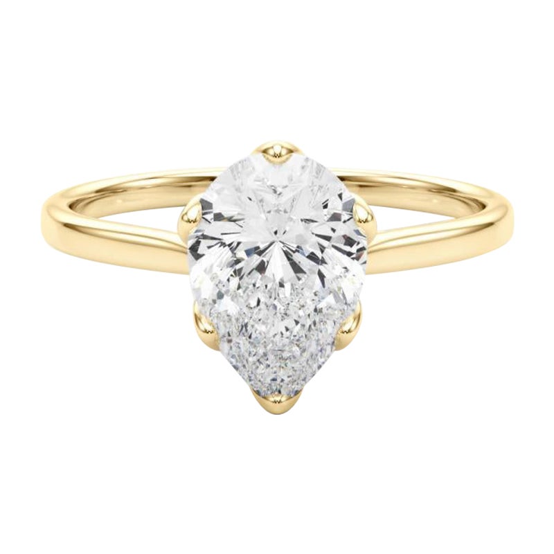 GIA zertifiziert 0,90 Karat Birne Solitär Tulip Rose Diamant Ring