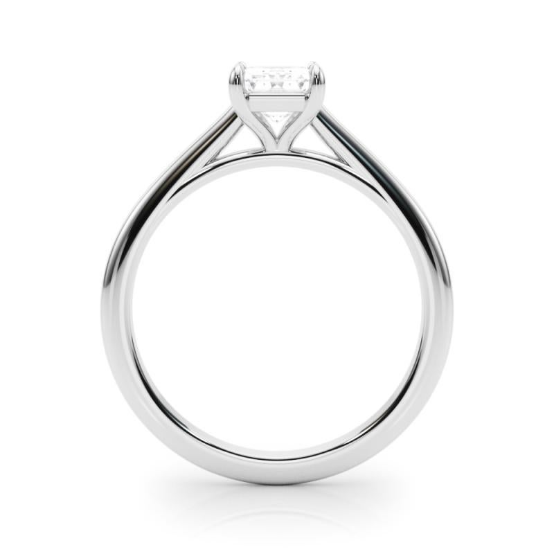 Bague diamant cathédrale solitaire radiant de 0,90 carat certifiée GIA Neuf - En vente à New York, NY