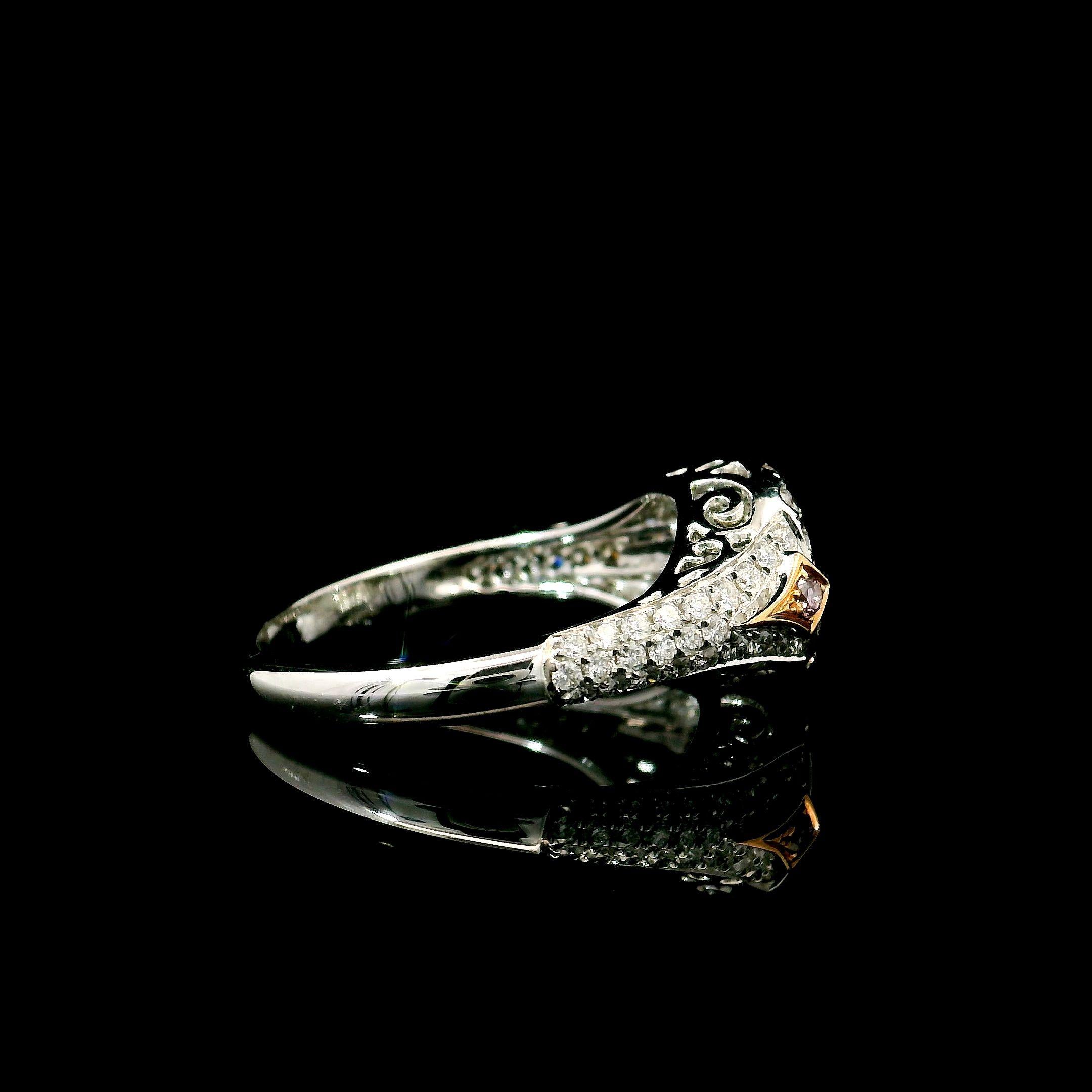 Anello con diamante certificato GIA da 0,90 carati di colore rosa molto chiaro con purezza SI2 in vendita 1