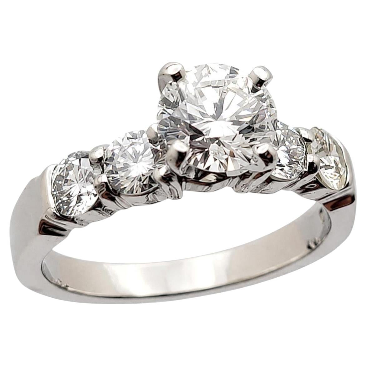 GIA Certified 0.90 CT VVS1 G Natural Diamond Platinum Engagement Ring