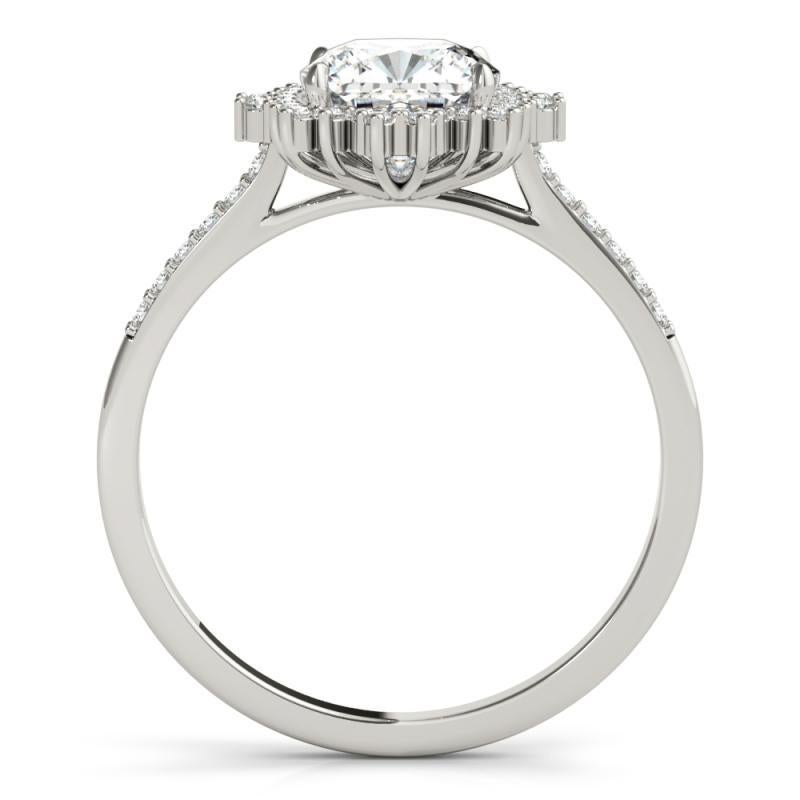 Certifié GIA 0.91 Carat Cushion Flower Cluster  Bague en diamant Neuf - En vente à New York, NY