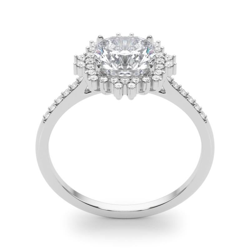 Certifié GIA 0.91 Carat Cushion Flower Cluster  Bague en diamant Pour femmes en vente