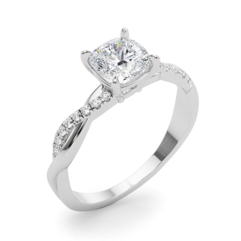De las mujeres Anillo de diamantes de platino en forma de enredadera infinita trenzada de 0.91 quilates con certificado GIA en venta