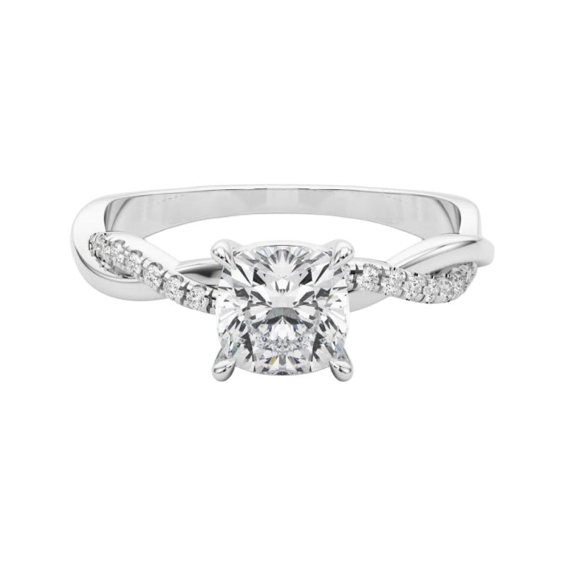 Anillo de diamantes de platino en forma de enredadera infinita trenzada de 0.91 quilates con certificado GIA en venta