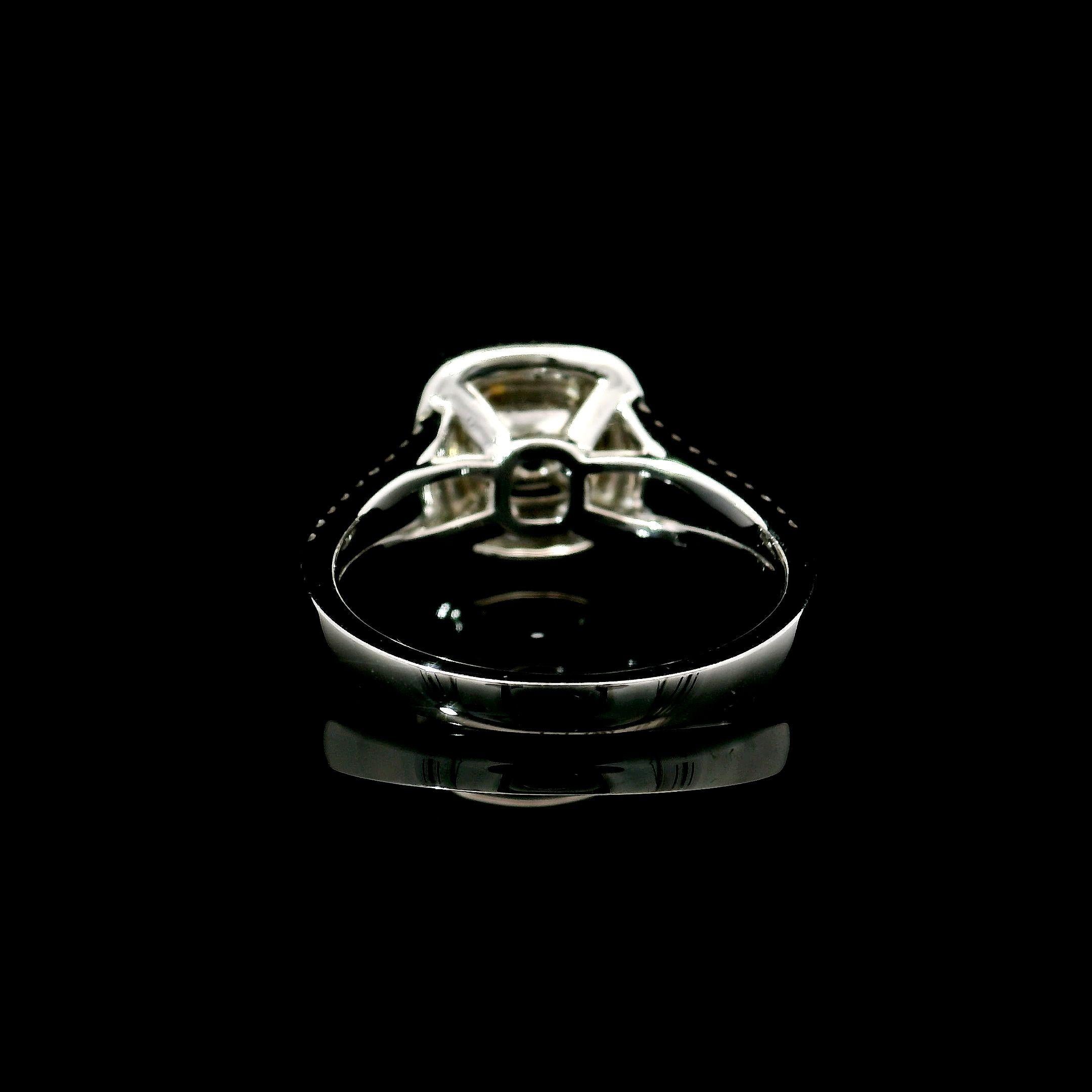 Women's or Men's GIA Certified 0.91 Carat Fancy Yellow I2 Clarity Diamond Ring For Sale