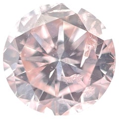 Diamant naturel de taille ronde non serti de 0,91 carat de couleur rose clair I2, certifié par le GIA