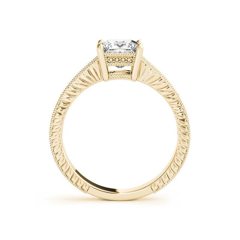 GIA zertifiziert 0.91 Karat Prinzessin Doppel Korb Vintage Diamantring (Carréschliff) im Angebot