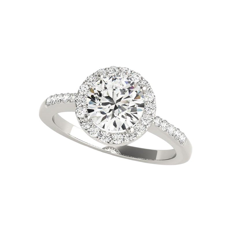 GIA zertifiziert 0,91 Karat Runde Halo Pave Openwork 18K Weißgold Diamantring