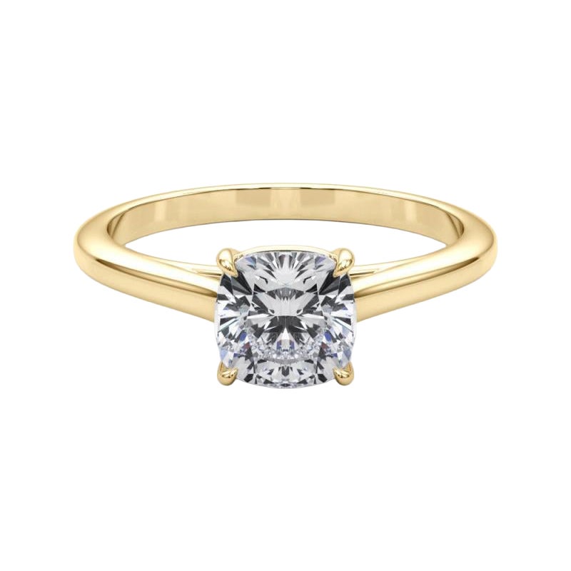 Anello di diamanti da cattedrale con solitario rotondo da 0.91 carati certificato GIA