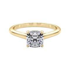 Anello di diamanti da cattedrale con solitario rotondo da 0.91 carati certificato GIA
