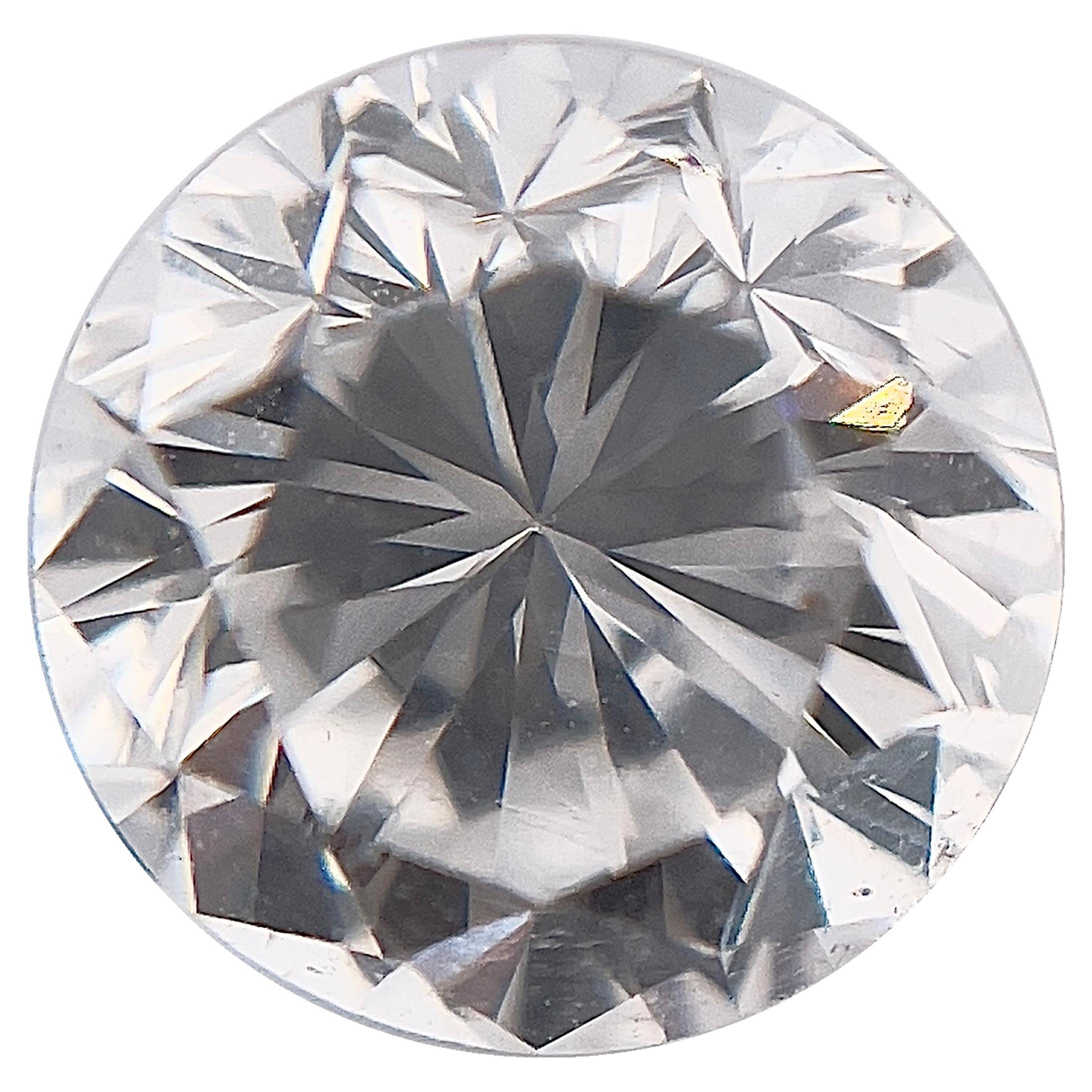 Diamant naturel rond brillant certifié par le GIA de 0,91 carat D SI1