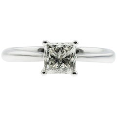 Bague Single Stone/Solitaire certifiée GIA 0,92 carat J VS1 Diamant taille princesse