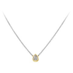 GIA Certified 0.92 Carat Pear Shape Diamond Bezel Pendant Necklace