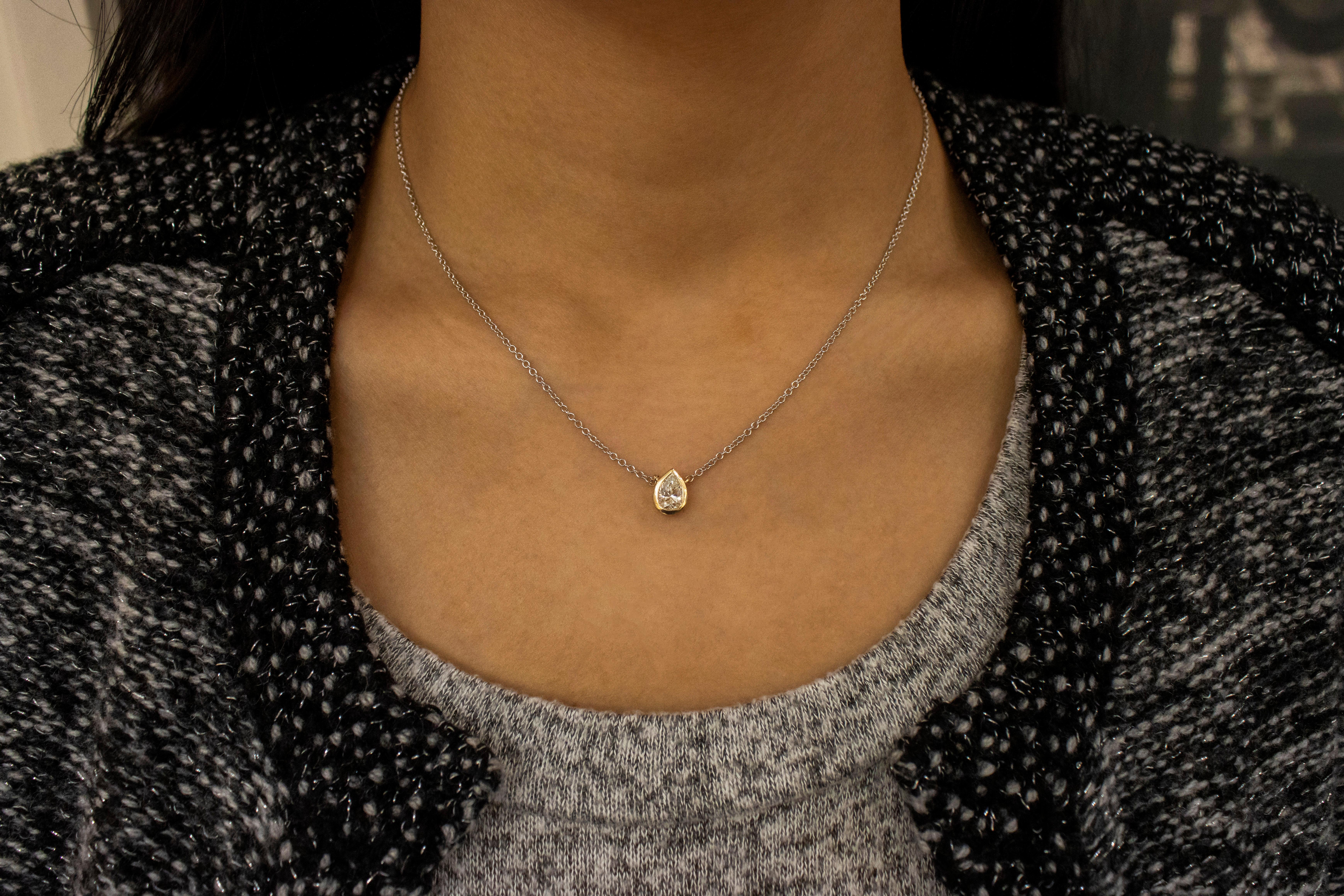 pear shaped diamond pendant necklace