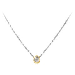 Roman Malakov GIA zertifiziert 0,92 Karat Birne Form Diamant Lünette Anhänger Halskette