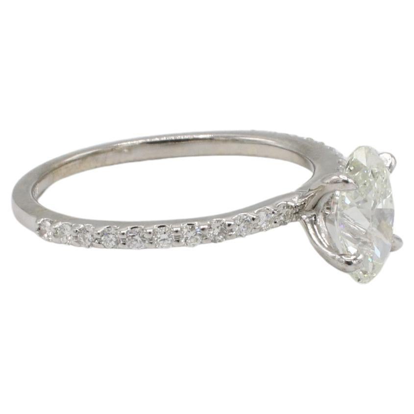 GIA-zertifizierter 0,93 Karat J VVS2 Ovaler natürlicher Diamant-Verlobungsring Weißgold (Moderne) im Angebot
