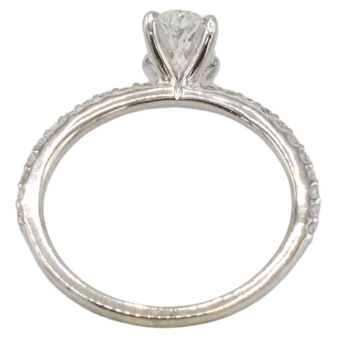 GIA-zertifizierter 0,93 Karat J VVS2 Ovaler natürlicher Diamant-Verlobungsring Weißgold (Ovalschliff) im Angebot