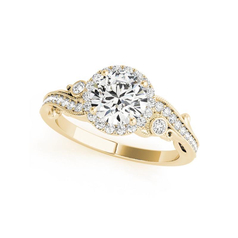 Taglio rotondo GIA Certified 0.93 Carat Round Halo Multi-Stone Curved Diamond Ring in vendita