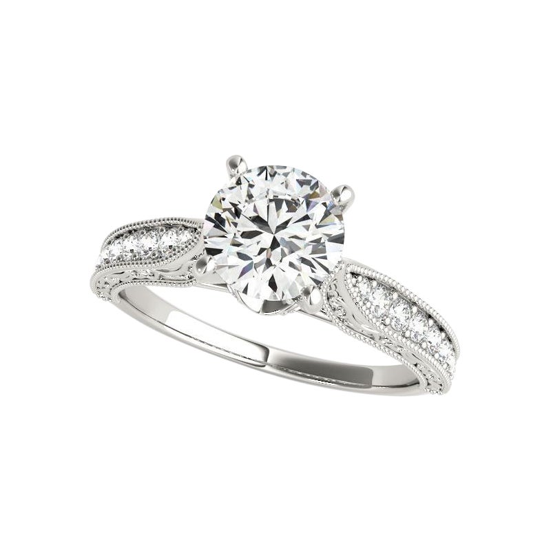 GIA zertifiziert 0,93ct Runde Tulip Halo graviert Trellis Platinum Diamond Ring
