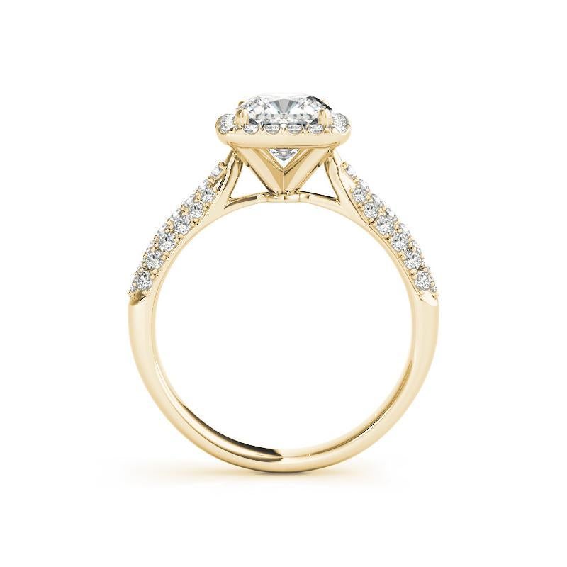 Anello con diamante aureolato quadrato a più file certificato GIA da 0.94 carati In condizioni Nuovo in vendita a New York, NY