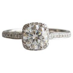 GIA Certified 0.94 Carat Tacori Dantela Halo Diamond Engagement Ring in Platinum