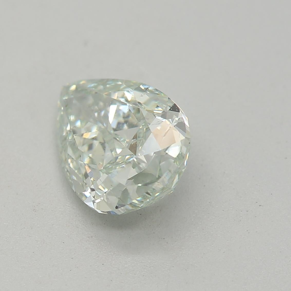 Pear Cut GIA Certified 0.95 Carat Fancy Light Green SI2 Clarity Diamond For Sale