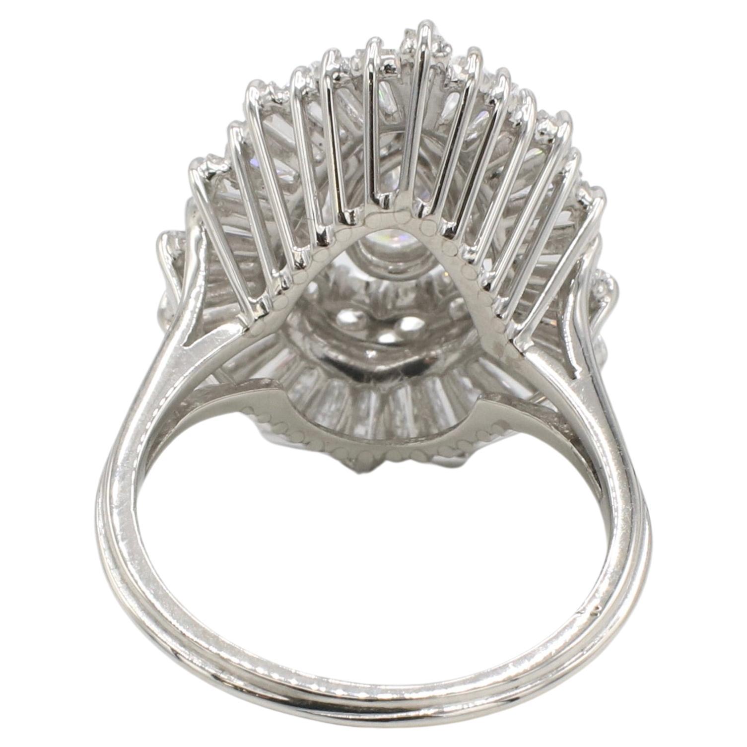 GIA-zertifizierter 0,96 Karat birnenförmiger F SI2 natürlicher Diamant-Ballerina-Cocktailring (Retro)