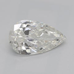 GIA Certified 0.96 Carat Pear Partial Eternity Shank Diamond Ring