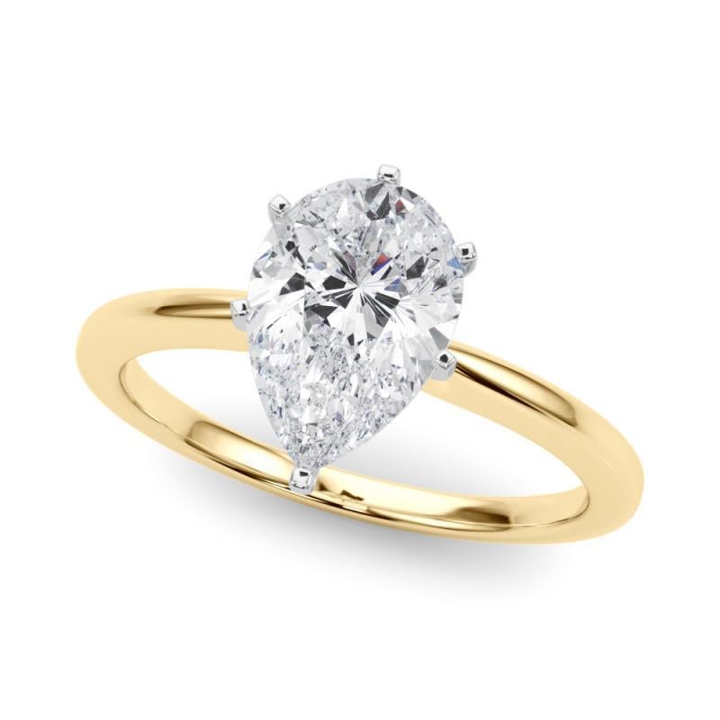 Taglio a goccia Anello con diamante solitario con incastonatura a pera da 0,96 carati certificato GIA in vendita