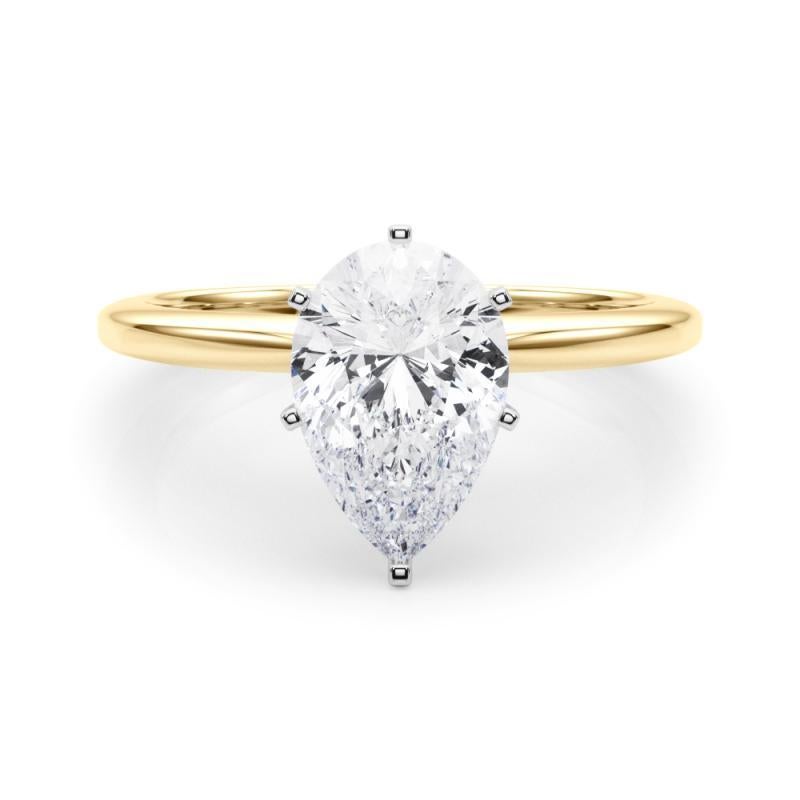 GIA Certified 0.96 Carat Pear Prong Set Solitaire Diamond Ring