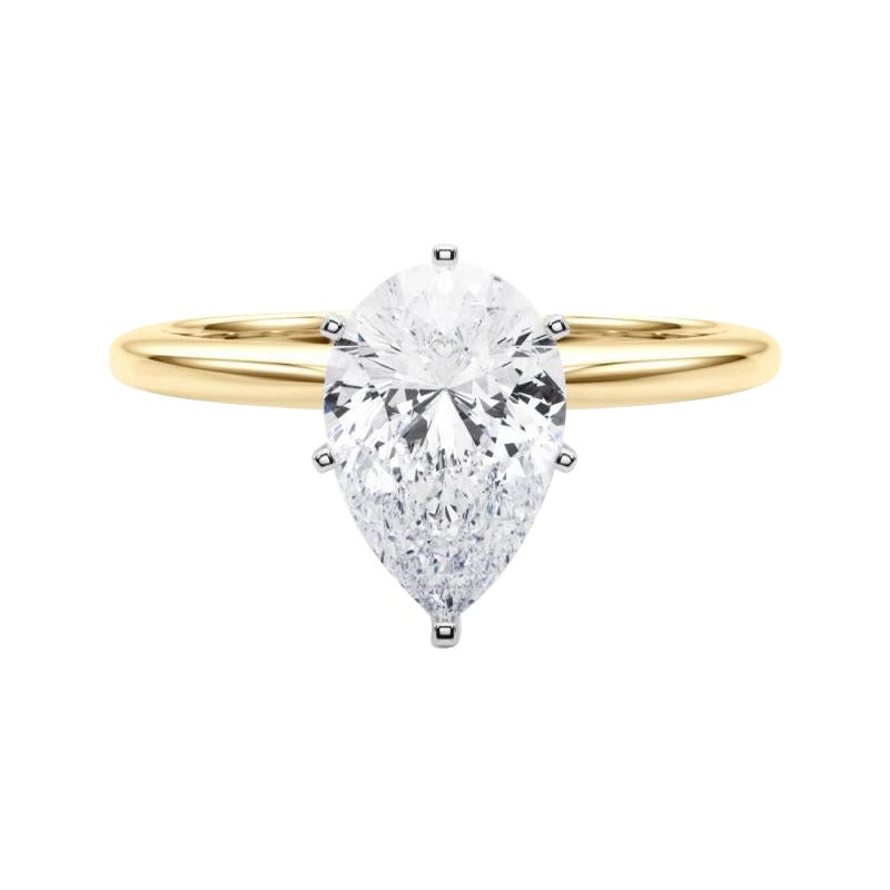 Anello con diamante solitario con incastonatura a pera da 0,96 carati certificato GIA