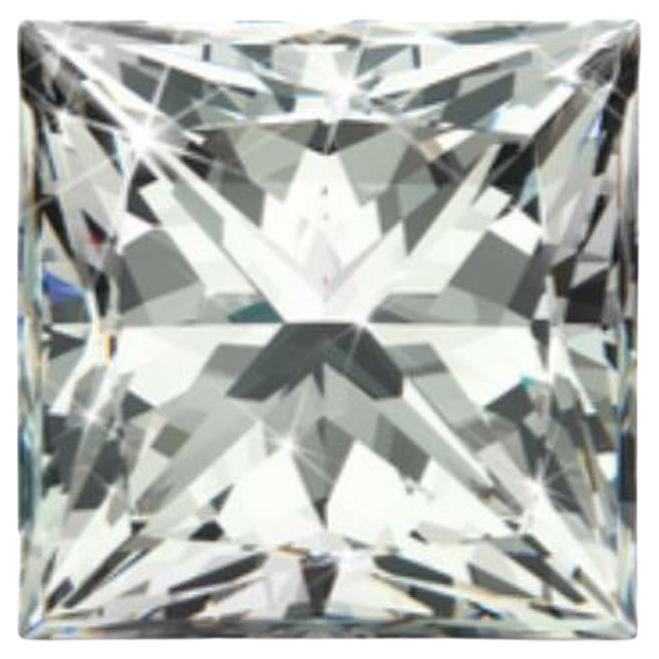 GIA Certified 0.96 Carat Square Brilliant D Color VS2 Clarity Natural Diamond For Sale