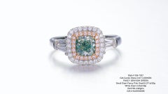 GIA Certified, 0.97ct Fancy Grayish Green Cushion, Natural Fancy Color Diamond