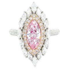 GIA Certified 0.98 Carat Faint Pink SI2 Clarity Diamond Ring
