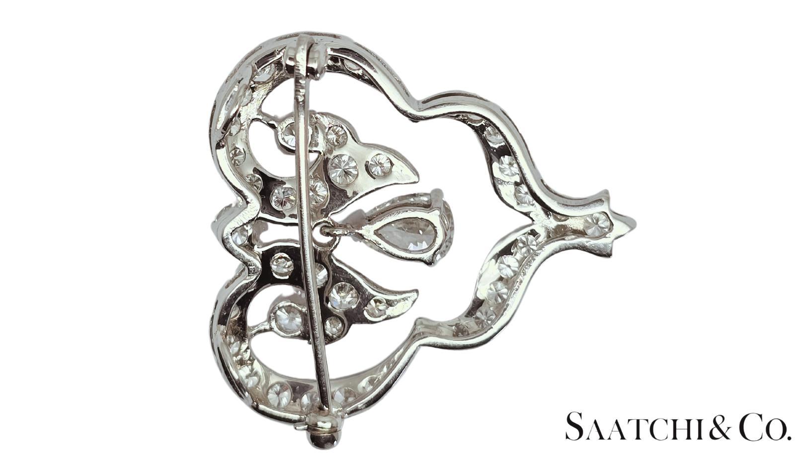 Taille poire Diamant naturel certifié GIA de 0,98 ct : Broche/épingle, or 750 millièmes (18K) en vente