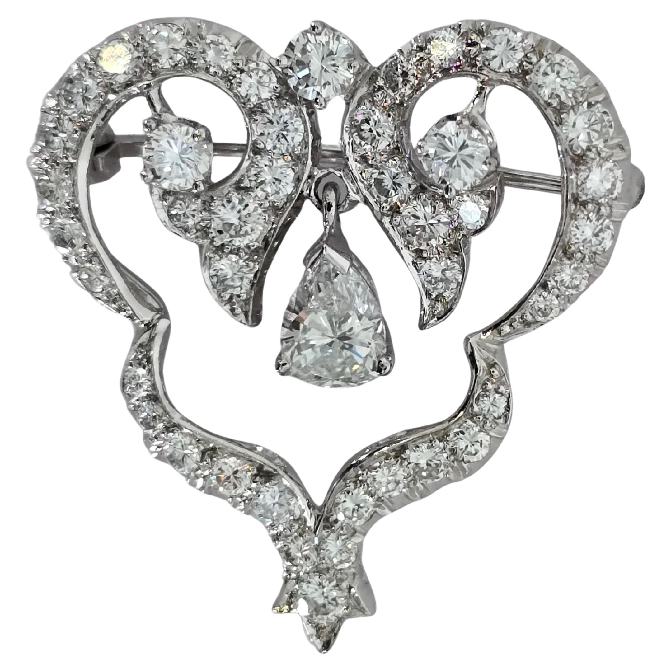 Diamant naturel certifié GIA de 0,98 ct : Broche/épingle, or 750 millièmes (18K) en vente