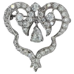 GIA-zertifiziert 0,98 Karat natürlicher Diamant: Brosche/Nadel, 18K 750 Gold