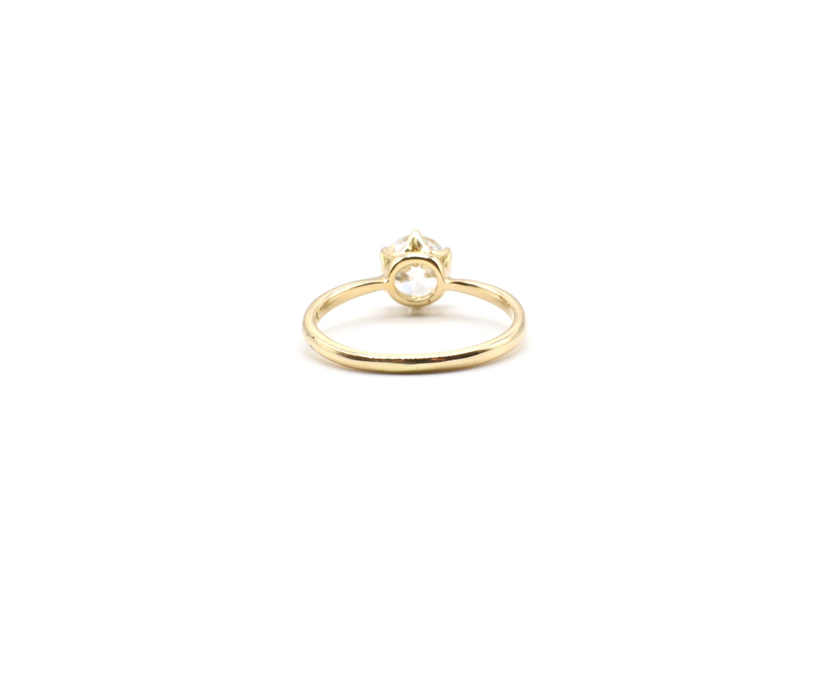 Modern GIA Certified 0.98 Carat Old European Brilliant I VS 2 Diamond Engagement Ring