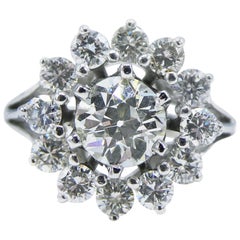 GIA Certified 0.99 Carat Old European Brilliant Diamond Engagement Ring