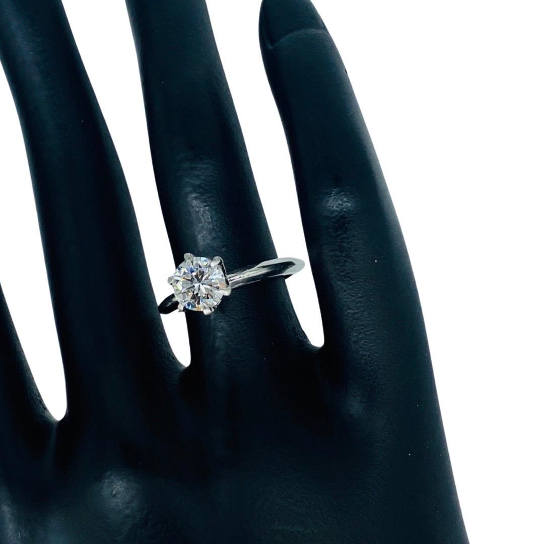 GIA-zertifizierter 0,99 Karat runder Diamant H/VS2 Platin 950 Verlobungsring Damen im Angebot