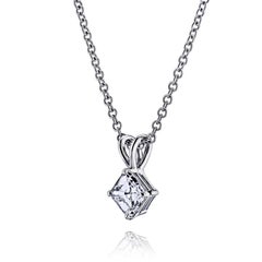 GIA Certified 1/2 Carat Ascher Cut Platinum Pendant