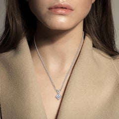 GIA Certified 1/2 Carat Cushion Cut Platinum Pendant