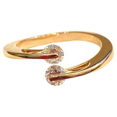 GIA-zertifizierter 1/2 Karat F/VS Ring mit runden Diamanten im Brillantschliff Toi Et Moi 18K Gold