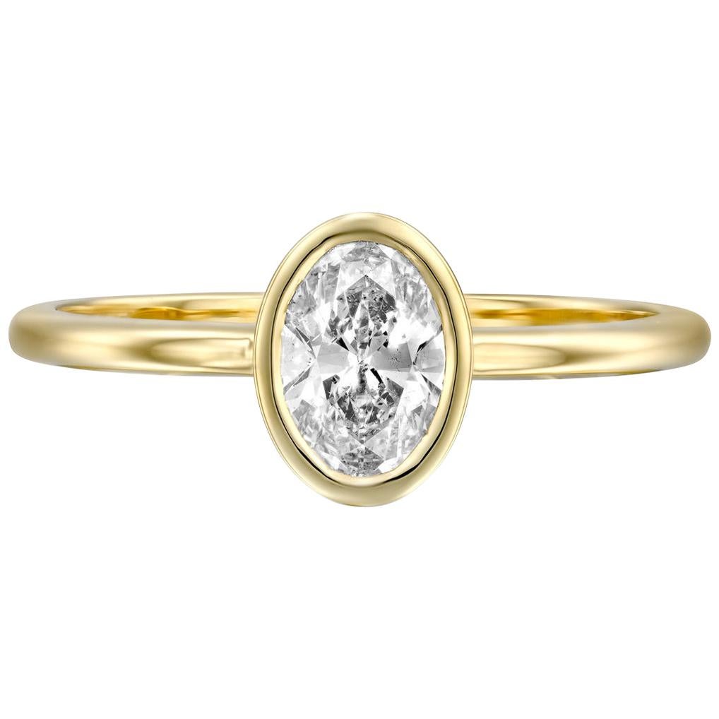 GIA Certified 1/3 Carat 14 Karat White Gold Oval Diamond Ring