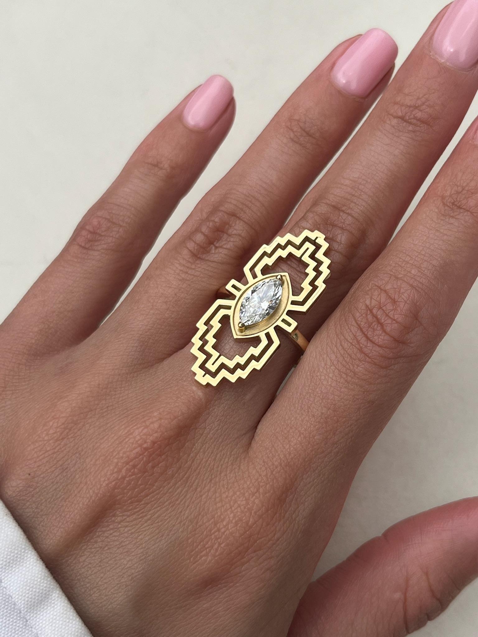 in vendita:  Anello Cocktail con Diamante Antico Taglio Marquise da 1 Carato Certificato GIA 4