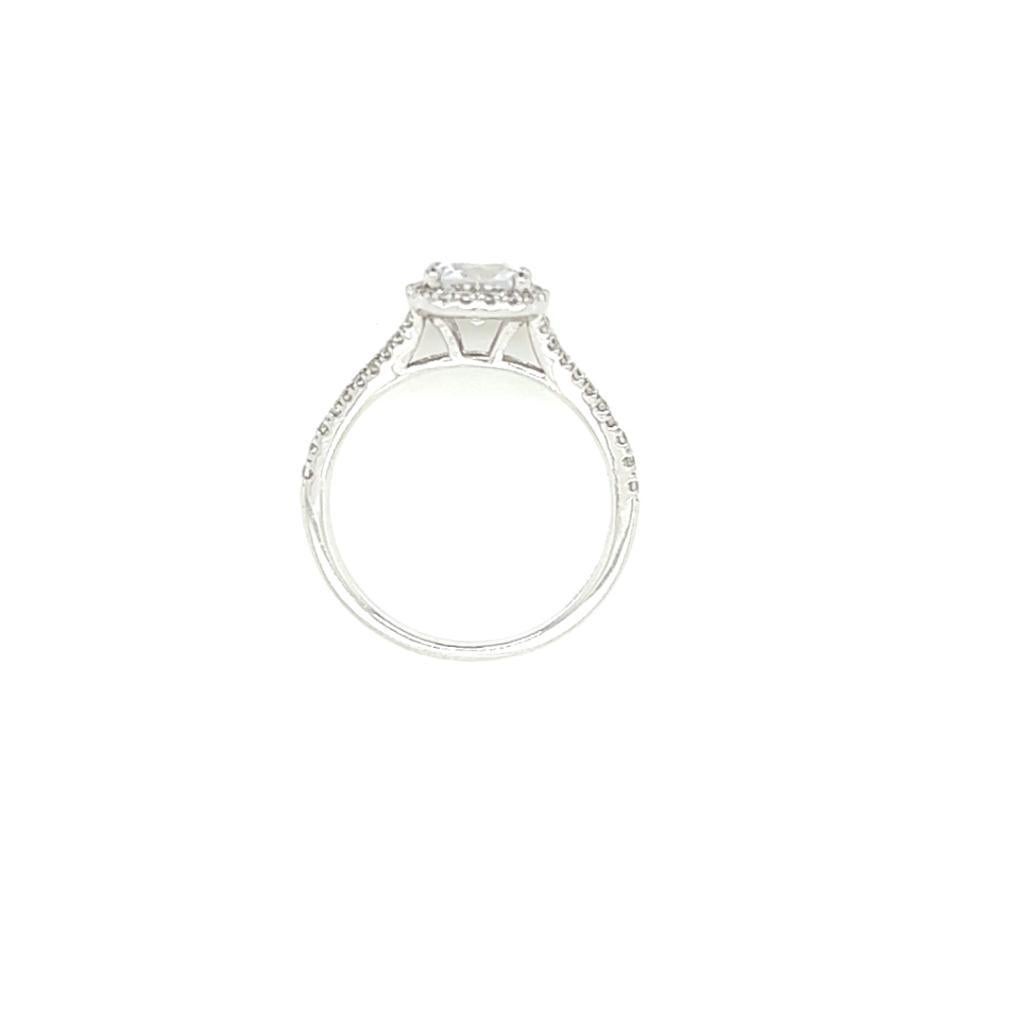 For Sale:  GIA Certified 1 Carat Cushion cut Diamond Ring in Platinum 5